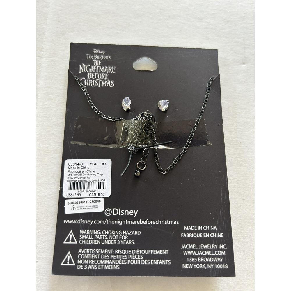 Claires Halloween Nightmare Before Christmas Stud Pierced Earrings Necklace Jack - Picture 2 of 2